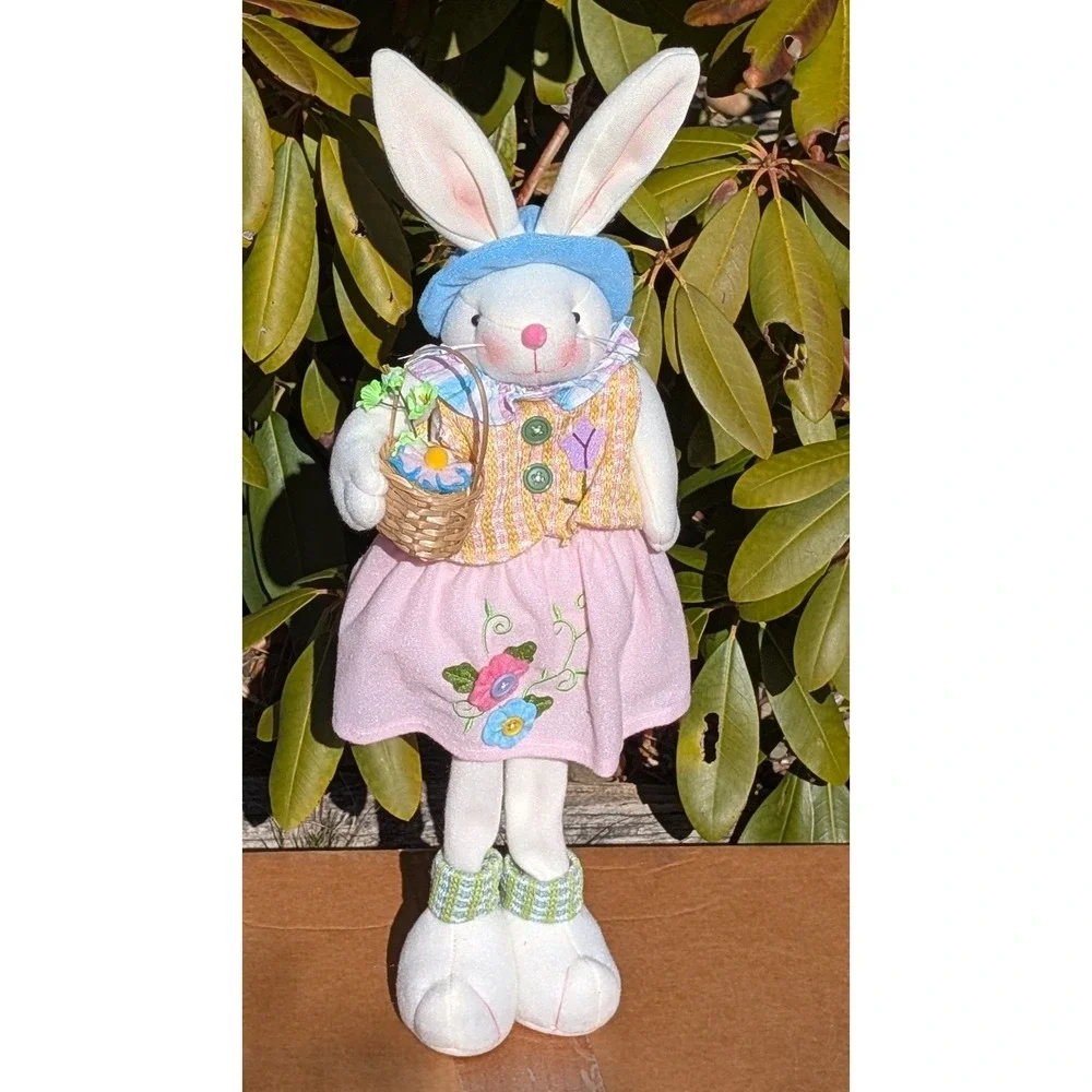 Set of 4 Easter Bunny Dolls‎ Cottagecore Farmhouse Spring Decor Rabbits Shelfsit